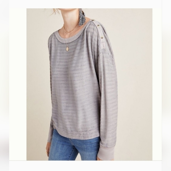 Anthropologie Crop Dolman Sleeve Top Grey Size Small - Picture 8 of 8